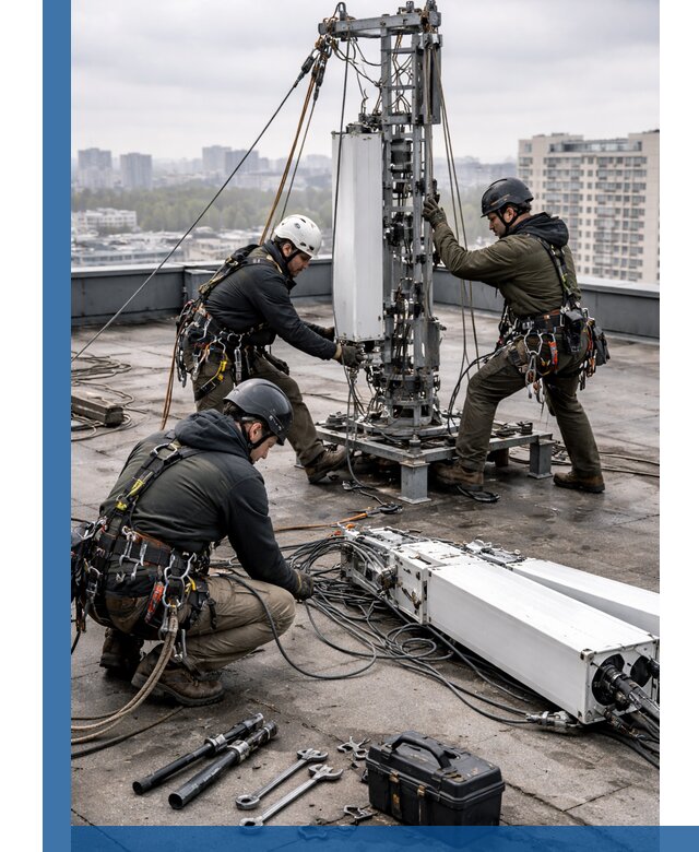 Демонтаж антенн на крыше зданий в Курганинске с гарантией