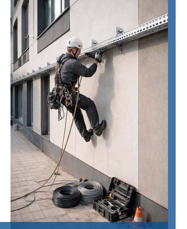 Монтаж кабельных лотков на фасаде в Курганинске от 1248 р. | ВЫСОТНИК-Кгн