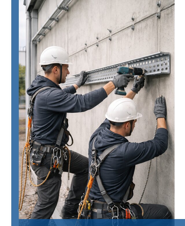 Монтаж кабельных лотков на фасаде зданий в Курганинске с гарантией