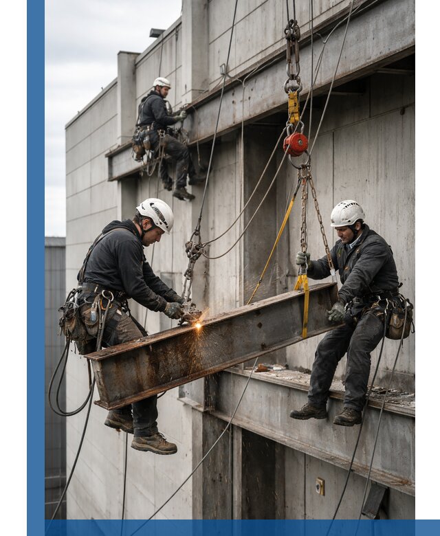 Демонтаж металлоконструкций на высоте в Курганинске под ключ