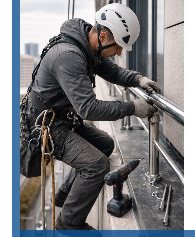 Монтаж ограждений на высоте в Курганинске для зданий и конструкций