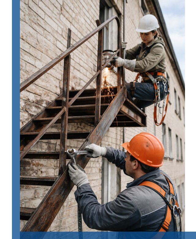 Ремонт и восстановление пожарных лестниц с выездом в Курганинске