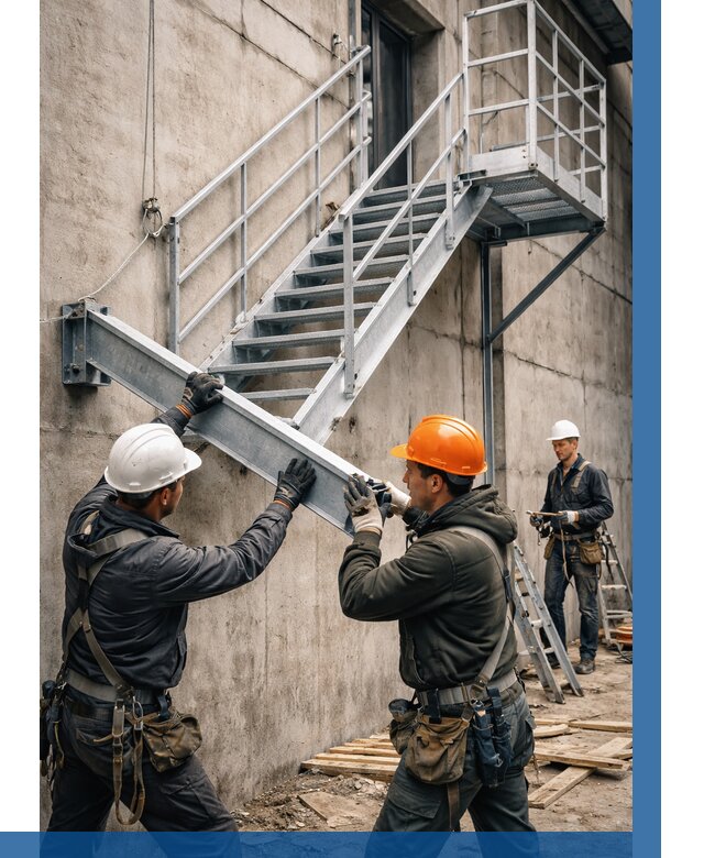 Монтаж металлических лестниц в Курганинске от 15602 р. | ВЫСОТНИК-Кгн