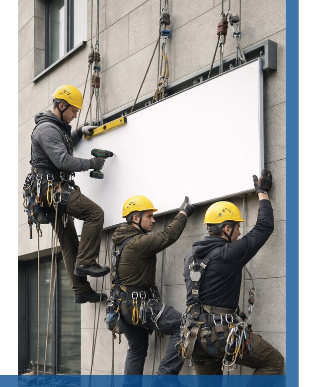 Монтаж рекламной вывески в Курганинске от 8321 р. | ВЫСОТНИК-Кгн