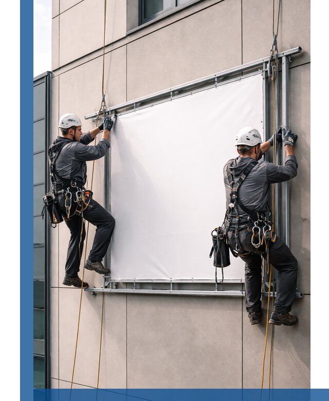 Монтаж наружной рекламной вывески в Курганинске под ключ