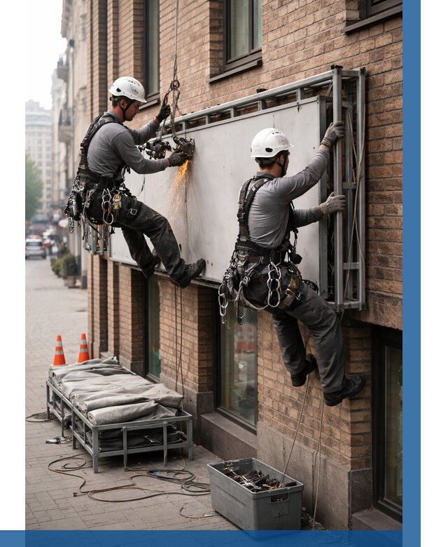 Демонтаж рекламной вывески в Курганинске от 6761 р. | ВЫСОТНИК-Кгн