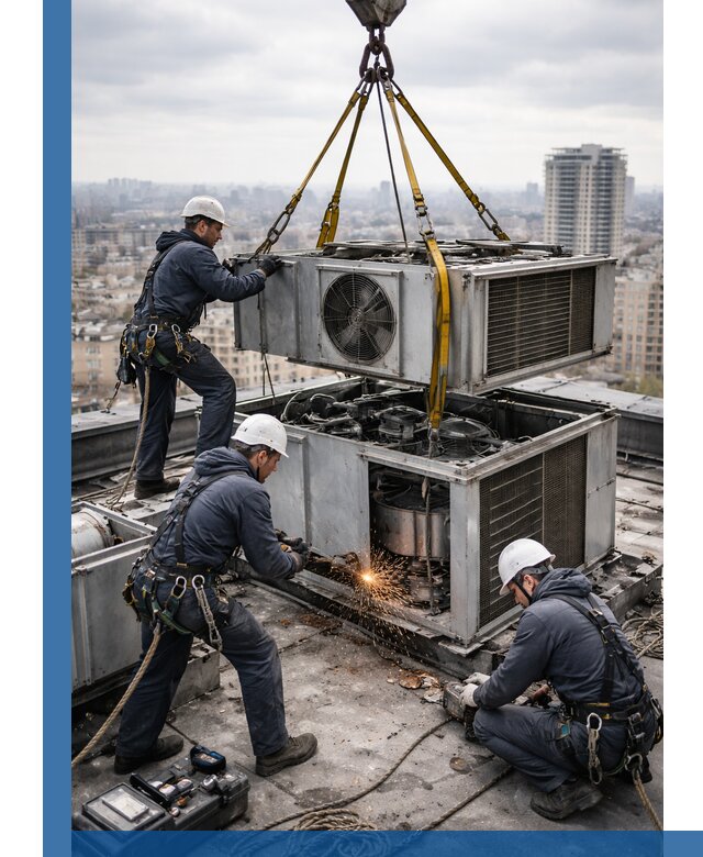 Демонтаж крышной установки в Курганинске любой сложности