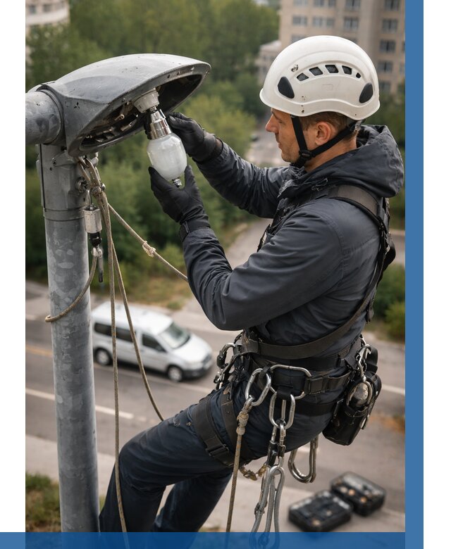 Замена ламп на высоте в Курганинске от 2600 р. | ВЫСОТНИК-Кгн