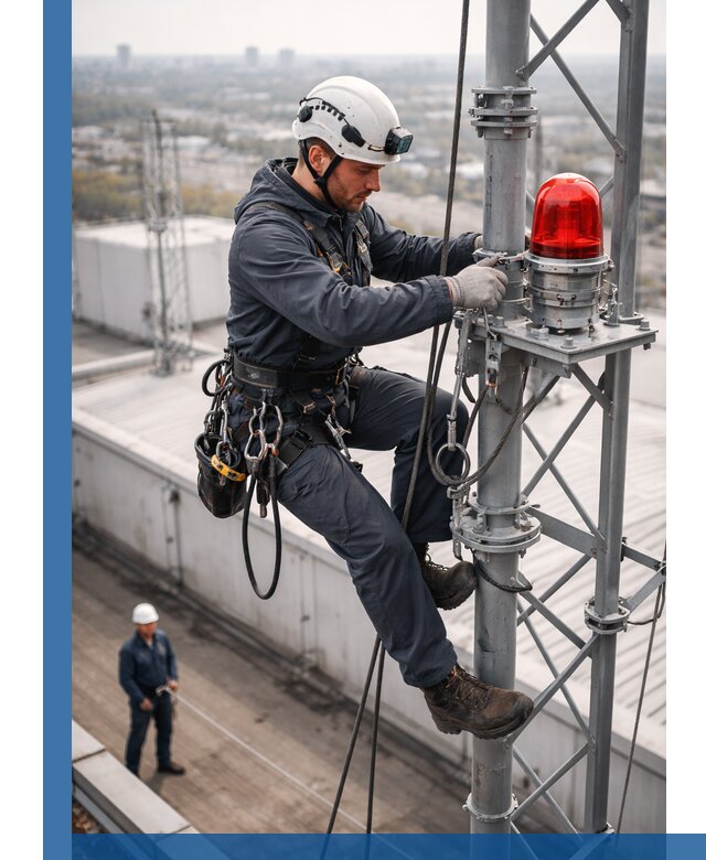 Монтаж заградительных огней и обслуживание объектов в Курганинске