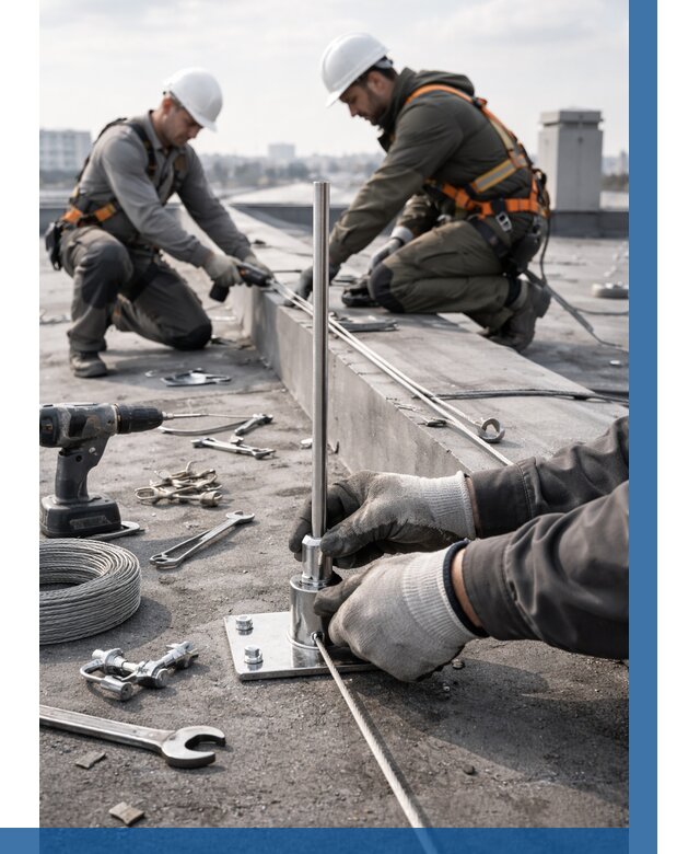 Монтаж молниезащиты на кровле в Курганинске цена от 26003 р. | ВЫСОТНИК-Кгн