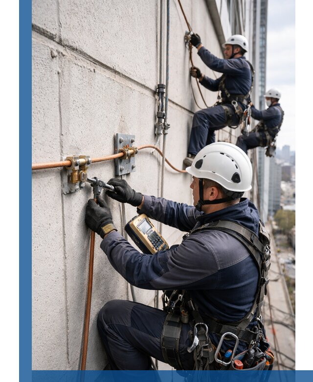 Монтаж системы заземления здания и молниезащиты в Курганинске