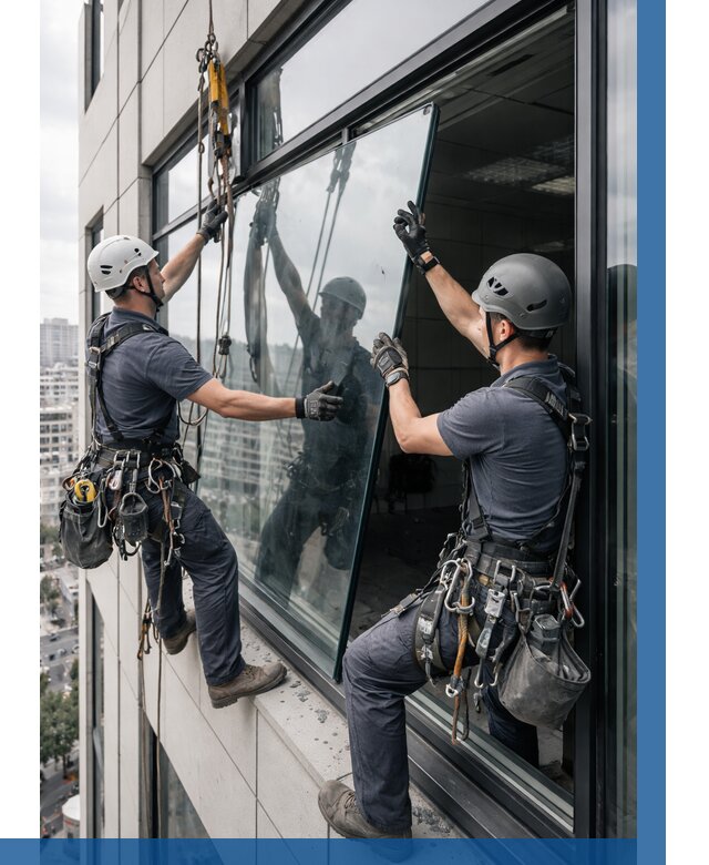 Замена стеклопакетов на высоте в Курганинске от 5721 р. | ВЫСОТНИК-Кгн