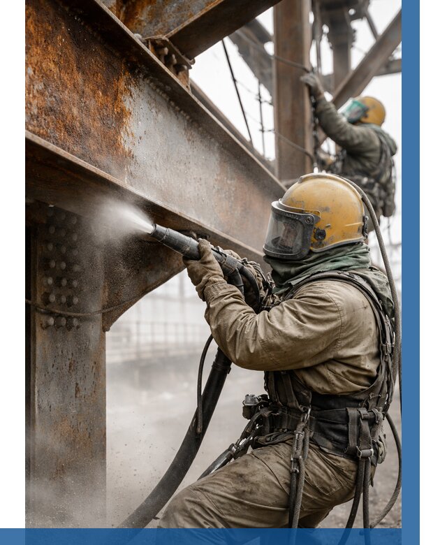 Пескоструйная очистка металлоконструкций в Курганинске по 624 р. ВЫСОТНИК-Кгн