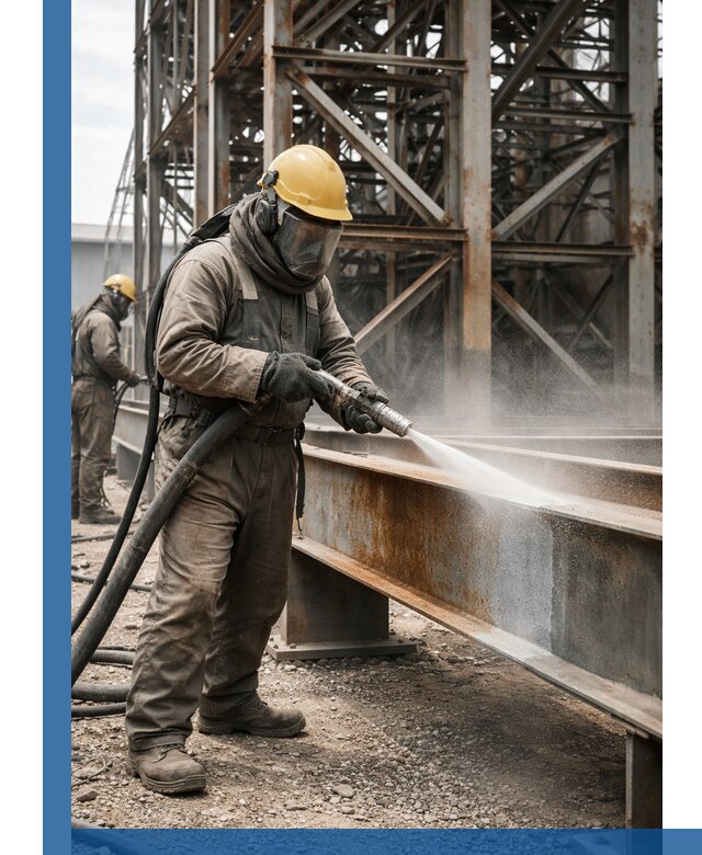 Пескоструйная очистка металлоконструкций в Курганинске промышленная