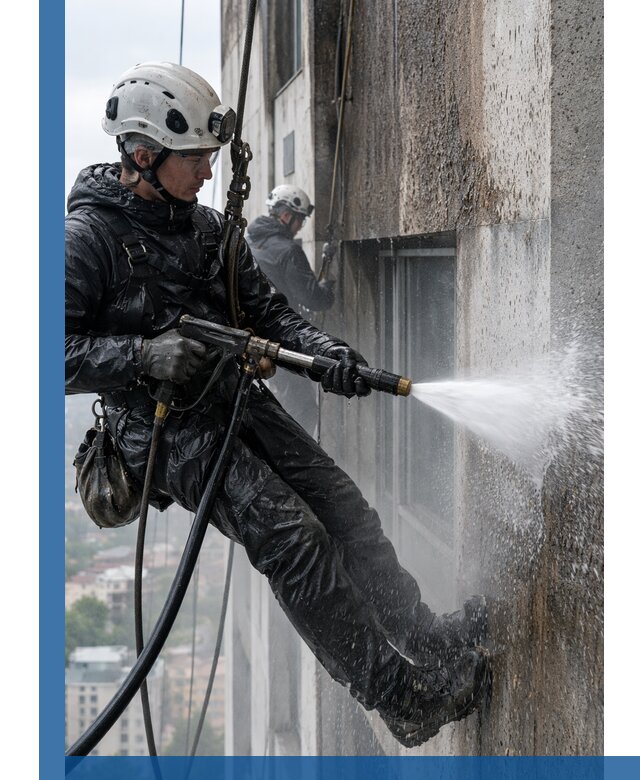 Гидроструйная очистка фасадов и конструкций в Курганинске