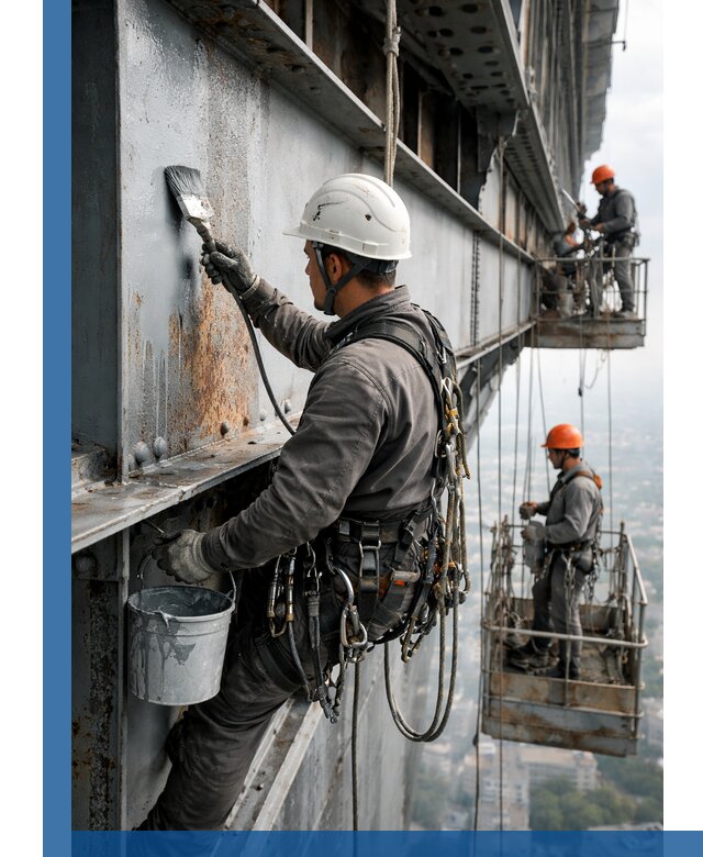 Покраска металлоконструкций на высоте в Курганинске профессионально