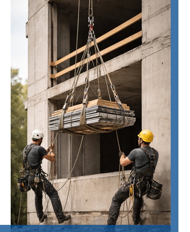 Подъем материала на этаж веревками в Курганинске от 1560 р. | ВЫСОТНИК-Кгн