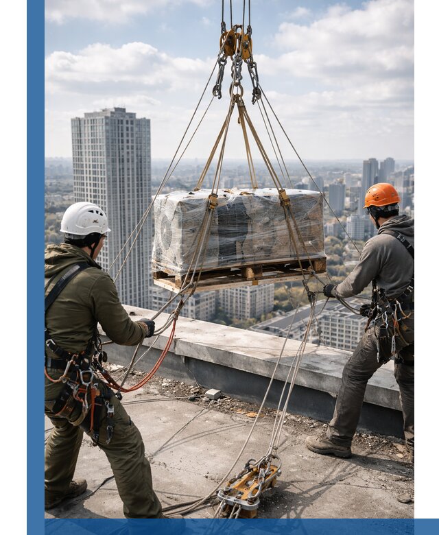 Подъем и монтаж крупногабаритных грузов на крышу в Курганинске