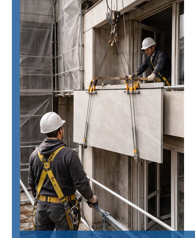 Подъем керамогранита на этаж в Курганинске грузчиками и техникой