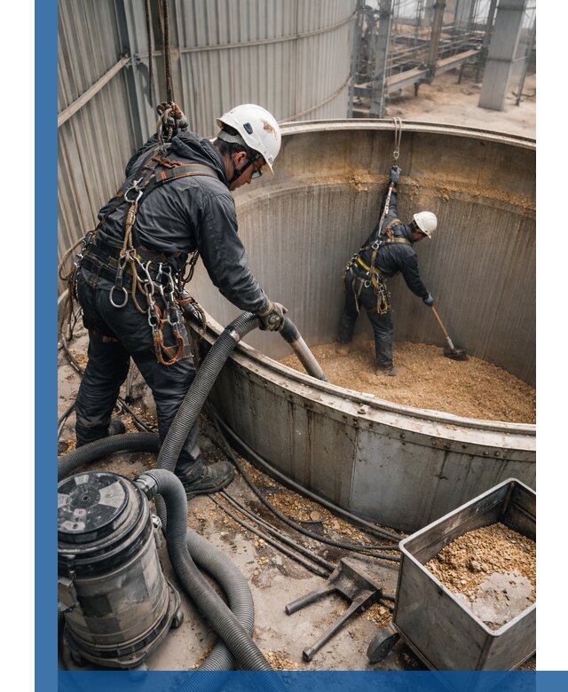 Профессиональная чистка зерновых бункеров в Курганинске с выездом