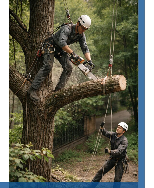 Спил деревьев альпинистами в Курганинске от 8321 р. | ВЫСОТНИК-Кгн
