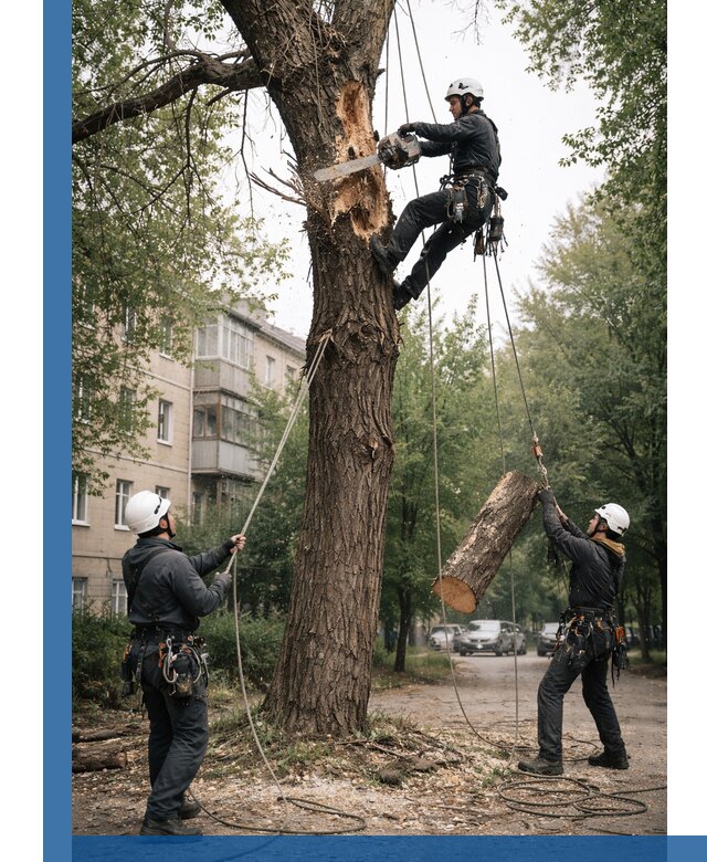 Срочное удаление аварийных деревьев в Курганинске с гарантией безопасности