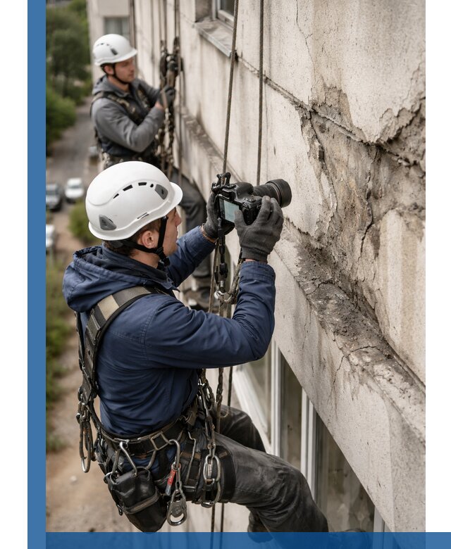 Фотофиксация дефектов фасада с высотной съемкой в Курганинске