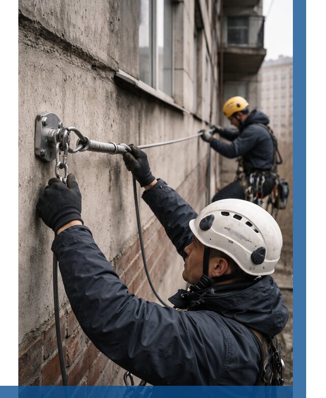 Монтаж анкерных линий в Курганинске от 3120 р. | ВЫСОТНИК-Кгн