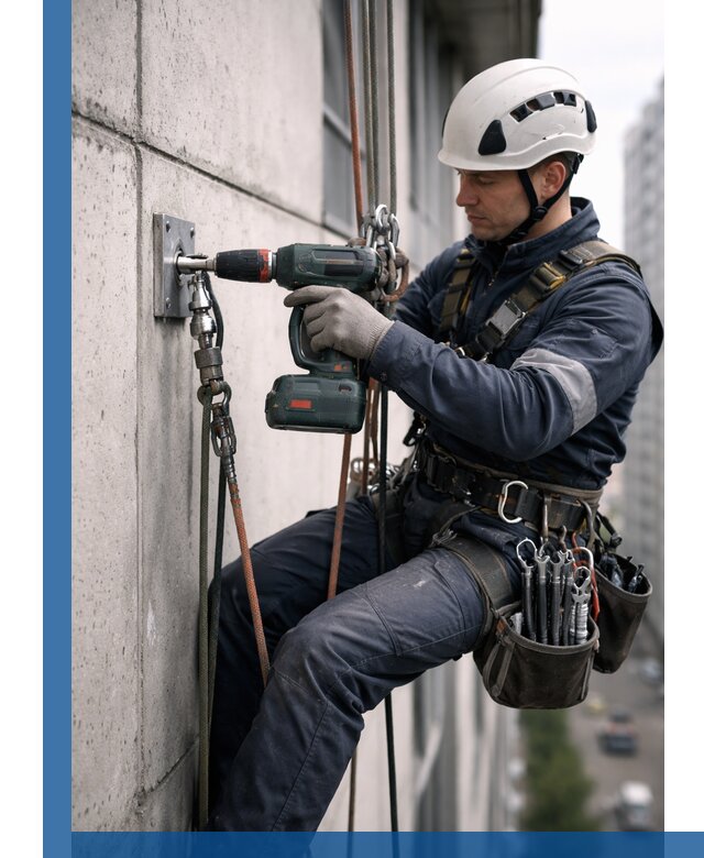 Установка анкерных точек для высотных работ в Курганинске