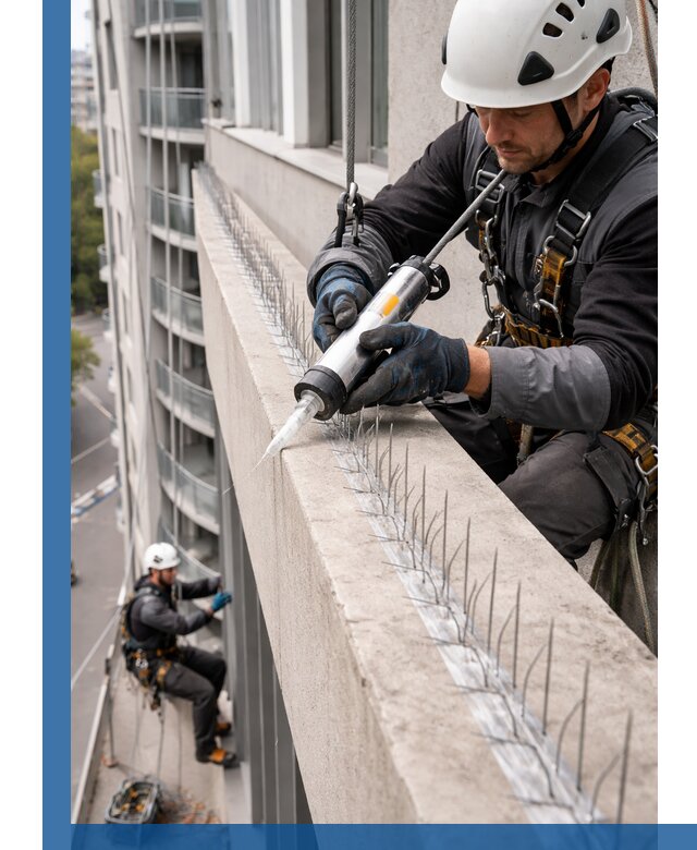 Установка шипов от птиц на фасадах и кровлях в Курганинске